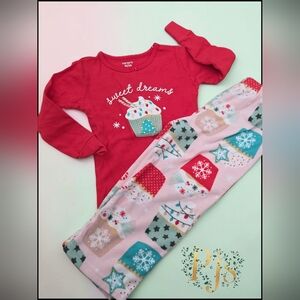 *0869 sweet dreams cupcake pajama set Girls 3T
